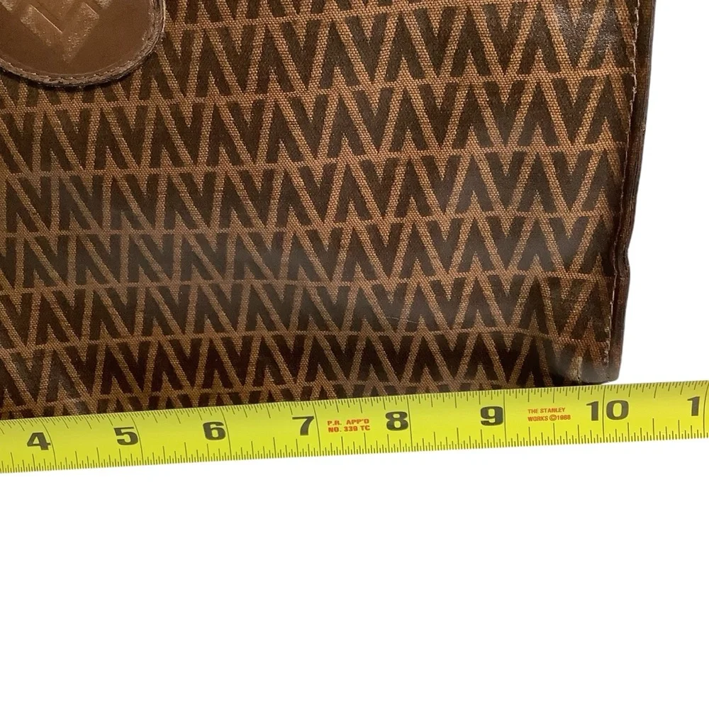 Mario Valentino Vintage Brown V-Pattern Clutch